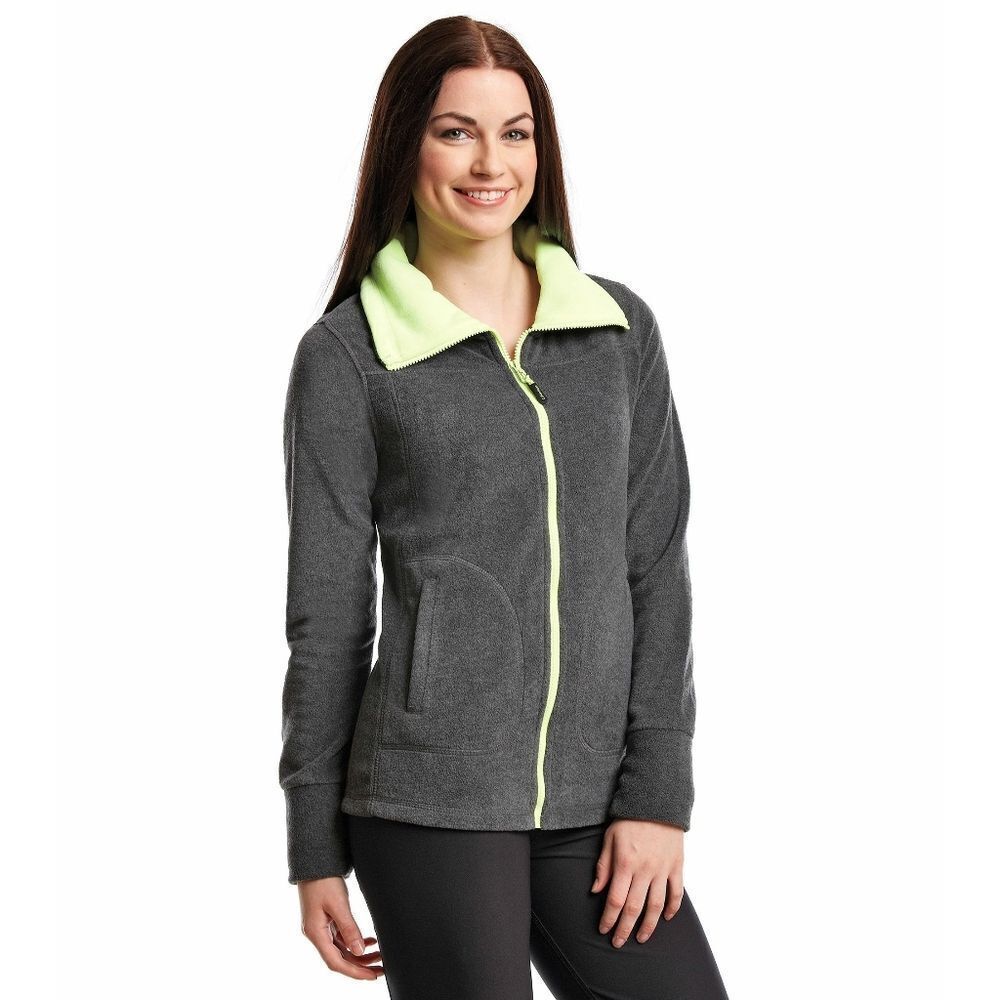 New! CALVIN KLEIN Performance Women's Fleece Jacket Moisture Wicking Gray MEDIUM